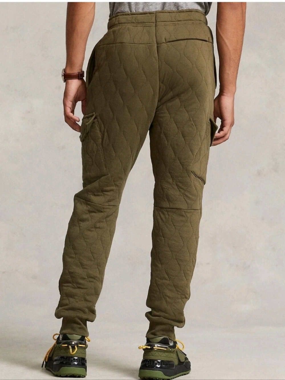POLO RALPH LAUREN Luxury Jersey Quilted Cargo Joggers M - Picture 6 of 12